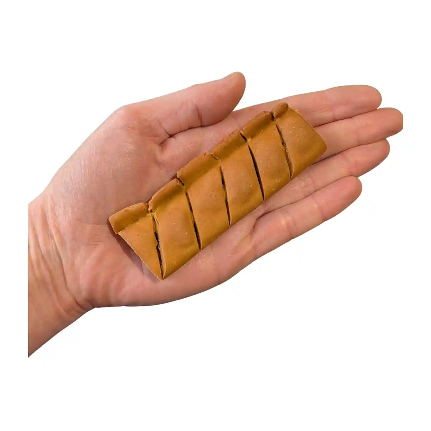 Beggs dog treats in a hand