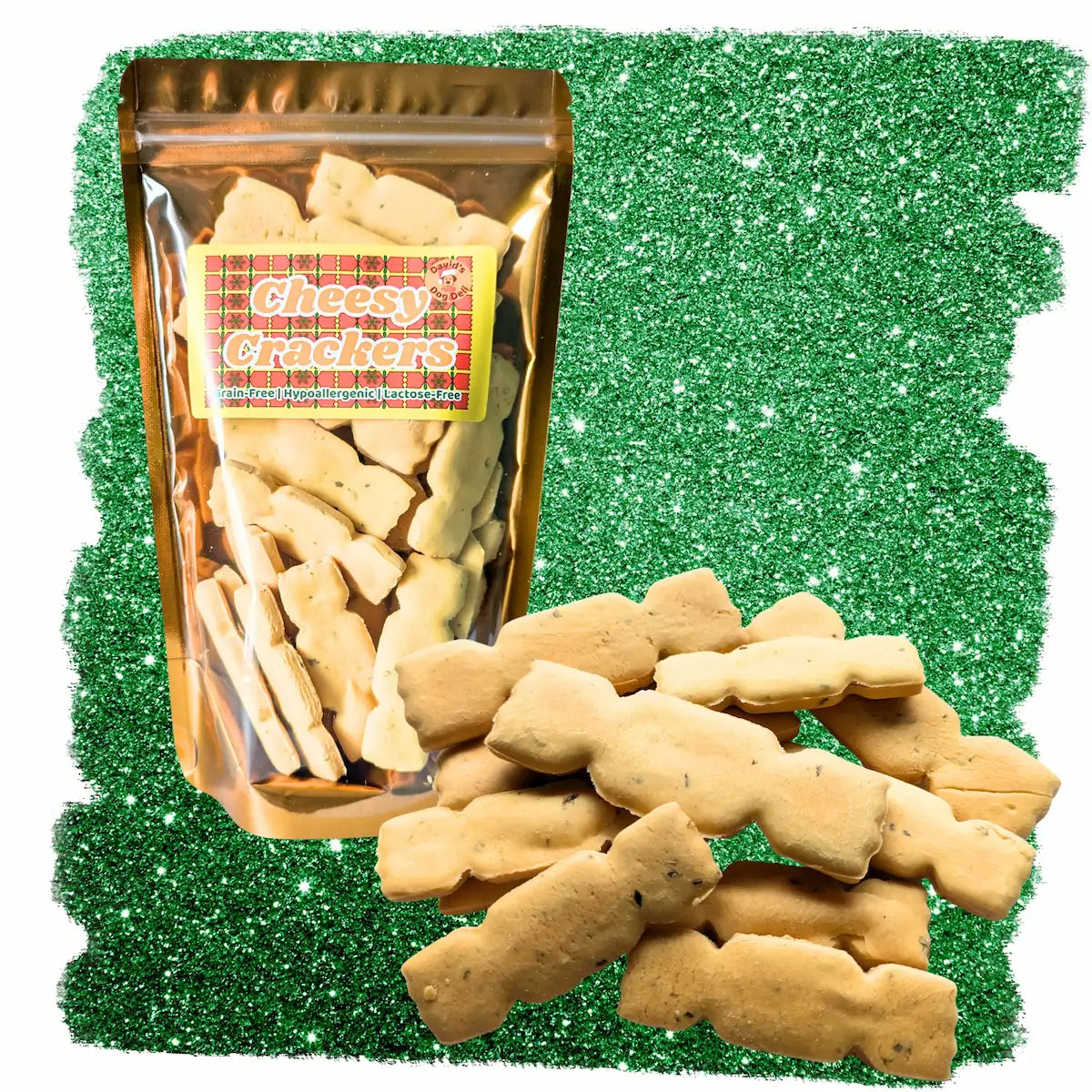 Cheesy Crackers Dog Biscuits - Grain-Free, Hypoallergenic & Vegan