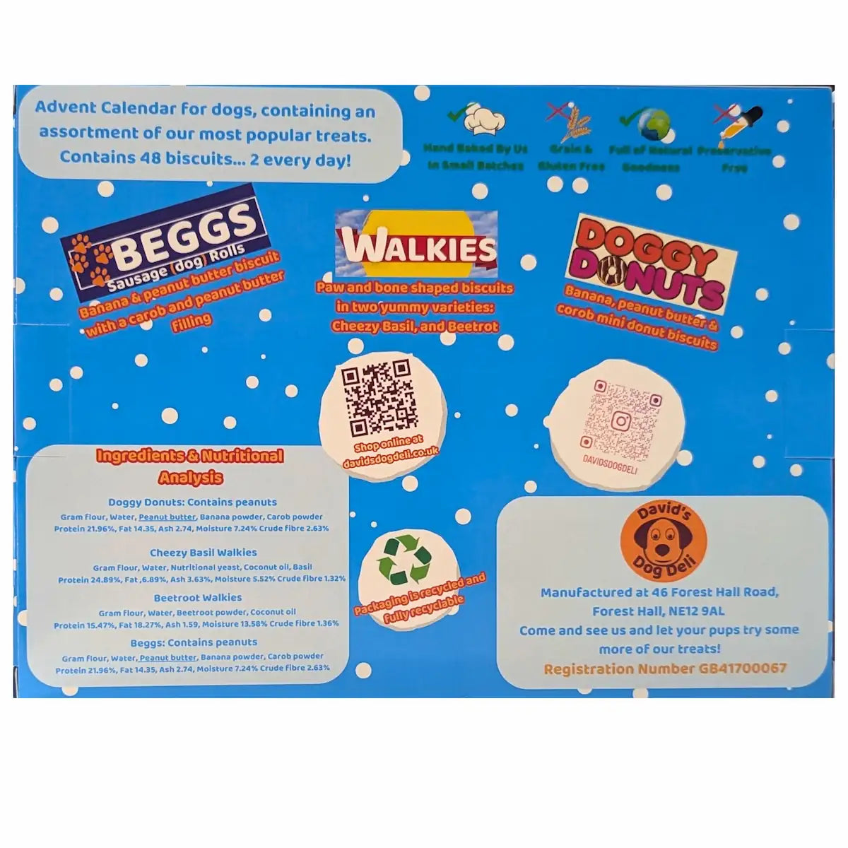 dog advent calendar – Grain-free dog treats - Novelty back