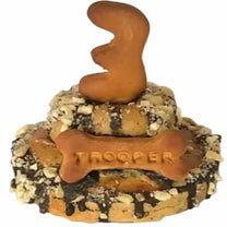 Doggy donut peanut butter birthday cake