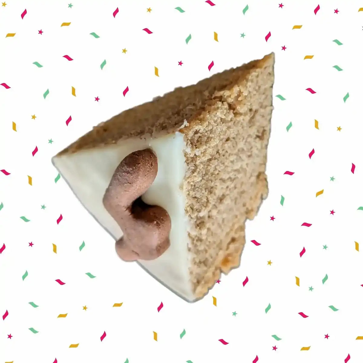 a slice of dog birthday cake