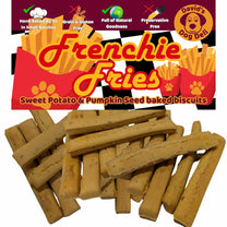 Sweet potato & pumpkin seed hypoallergenic dog treats - Frenchie Fries logo