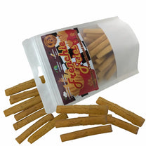 Sweet potato & pumpkin seed hypoallergenic dog treats - Frenchie Fries bag on side