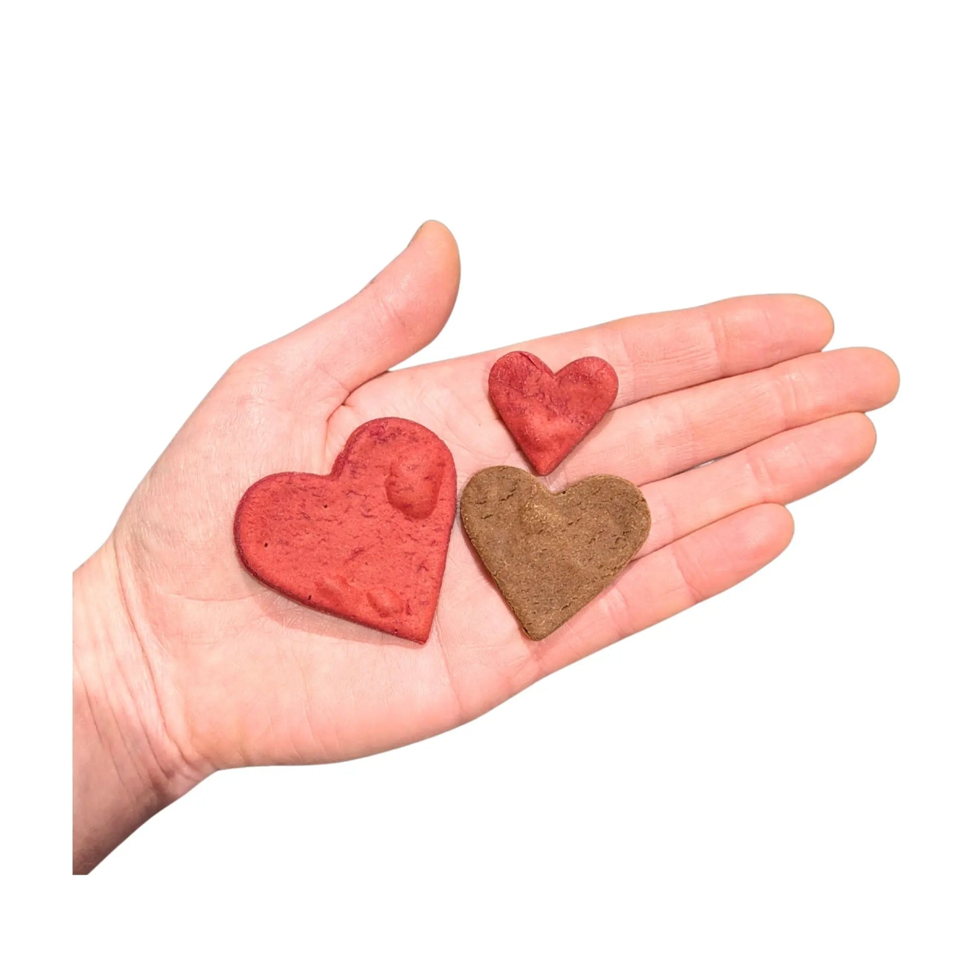 Heart-shaped dog treat biscuits