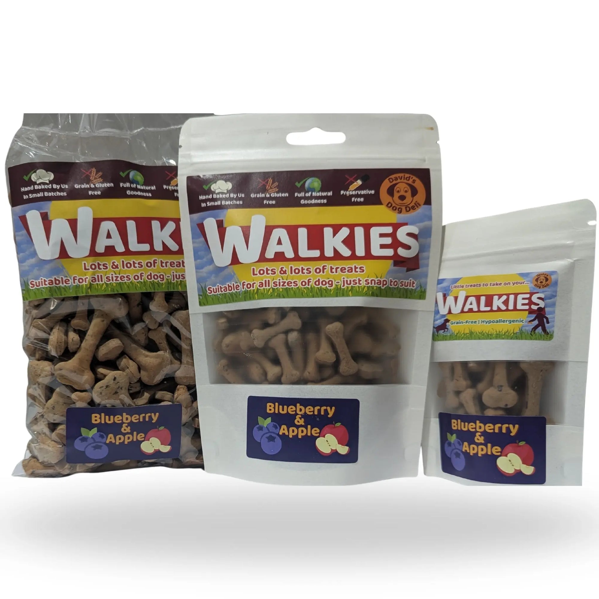 Walkies Dog Treats - Blueberry & Apple 3 Sizes