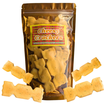 Cheezy Christmas dog biscuits in cracker shapes