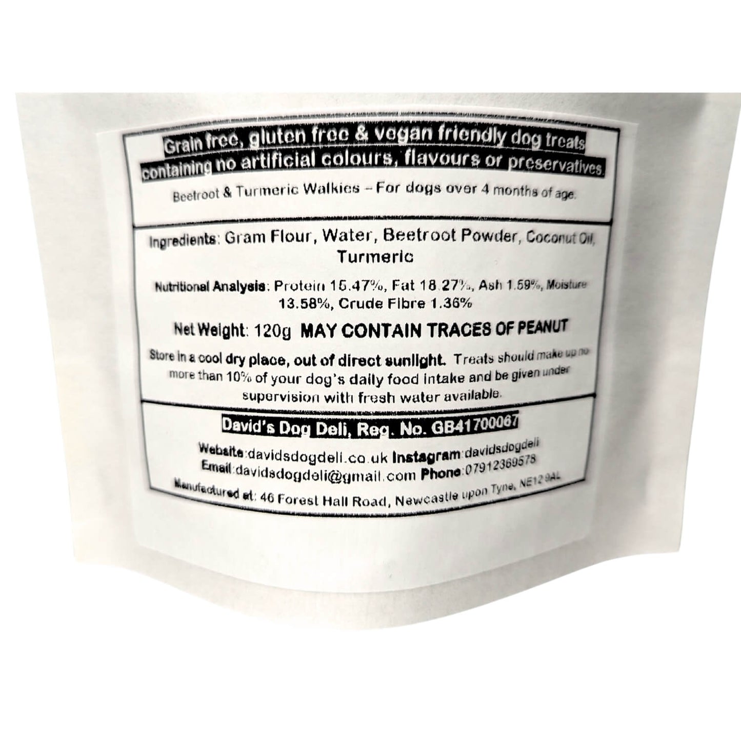 Dog Training Treats - Beetroot & Turmeric Walkies Label