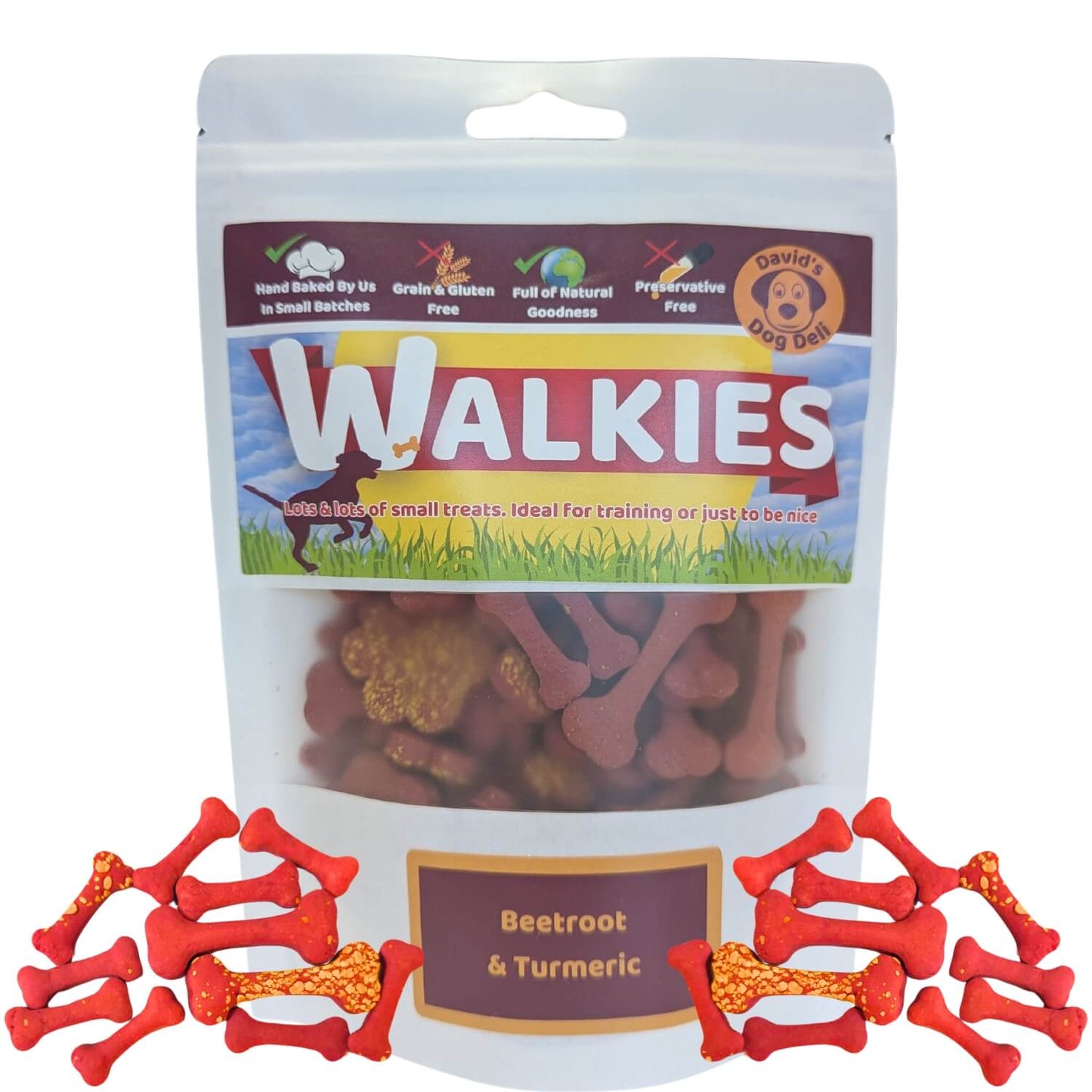Dog Training Treats - Beetroot & Turmeric Walkies Regular Bag