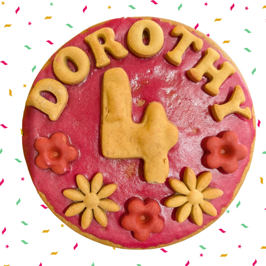 Dog birthday cake. Newcastle collection. Personalised sassy pink