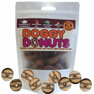 Bag of Doggy Donuts with mini donut treats displayed in front