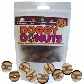 Bag of Doggy Donuts with mini donut treats displayed in front