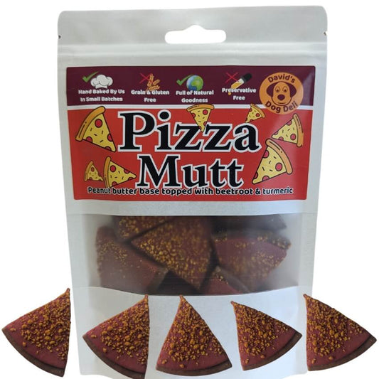 Fun hypoallergenic dog treats. Layered biscuit slices. Pizza Mutt