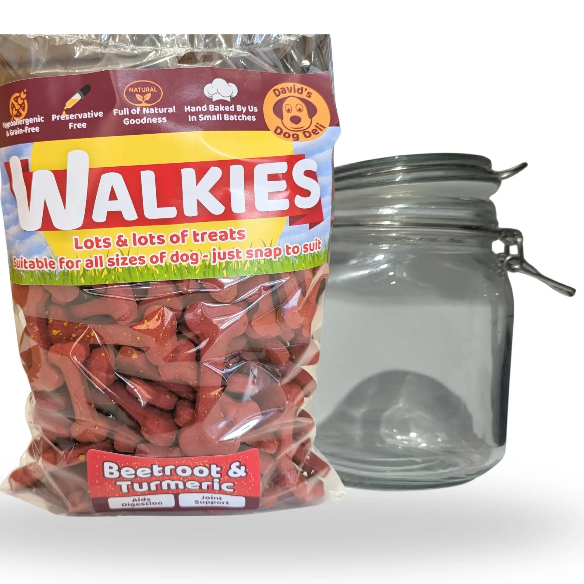 Walkies Beetroot Dog Treats Refill Witha Jar