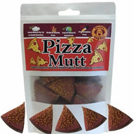 Package of Pizza Mutt dog treats with visible text and branding.