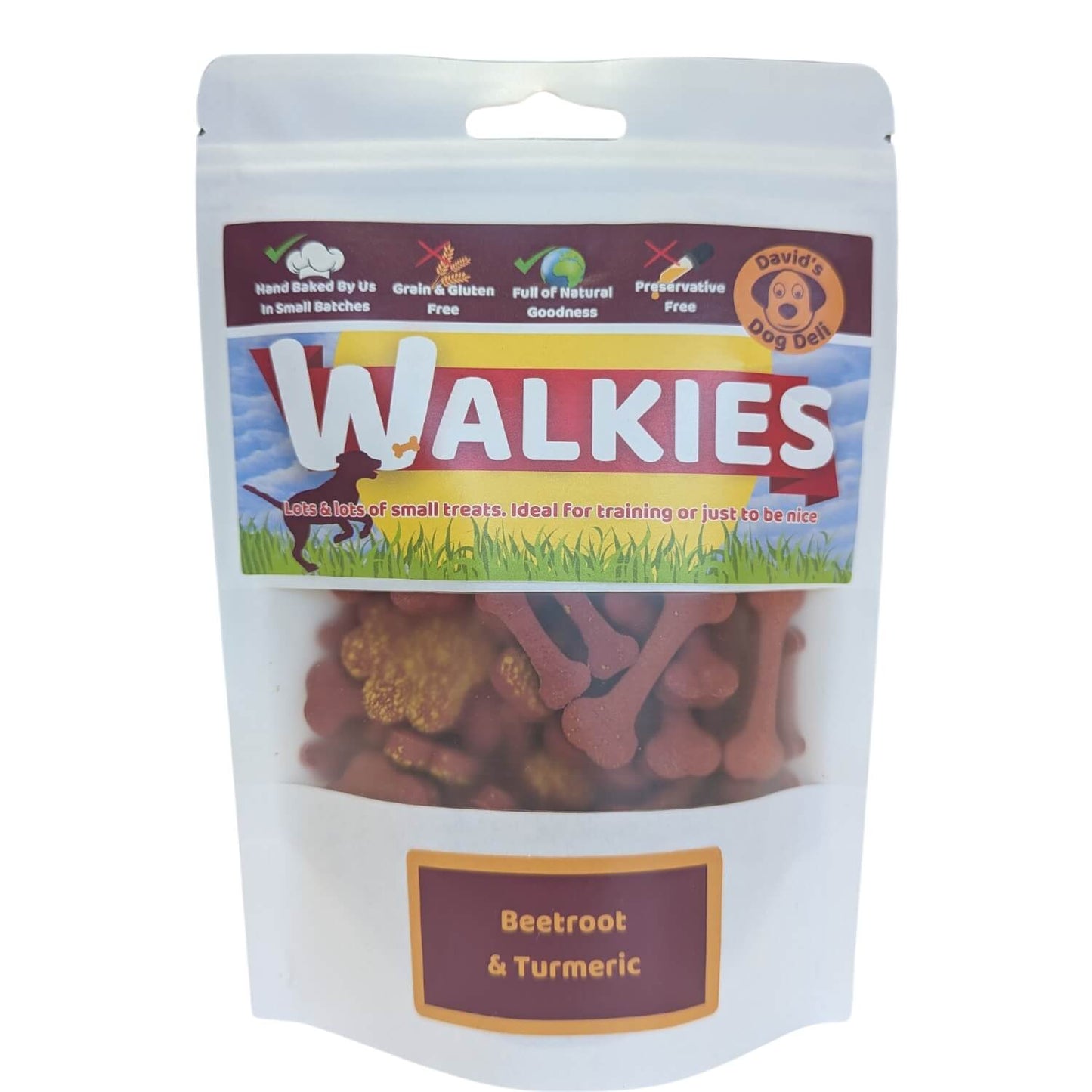 Walkies - vegan dog treats, beetroot turmeric & coconut oil, regular bag