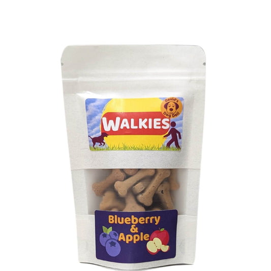 Walkies - vegan dog treats, blueberry apple & coconut oil, pocket pack