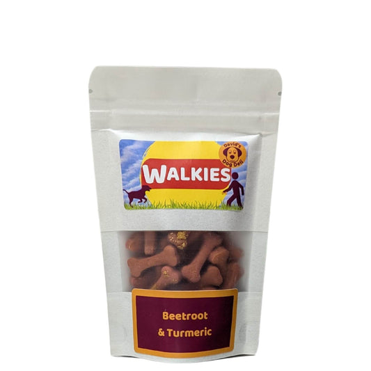 Walkies - vegan dog treats, beetroot turmeric & coconut oil, pocket pack